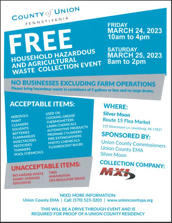 County of Union Free Household Hazardous and Agricultural Waste